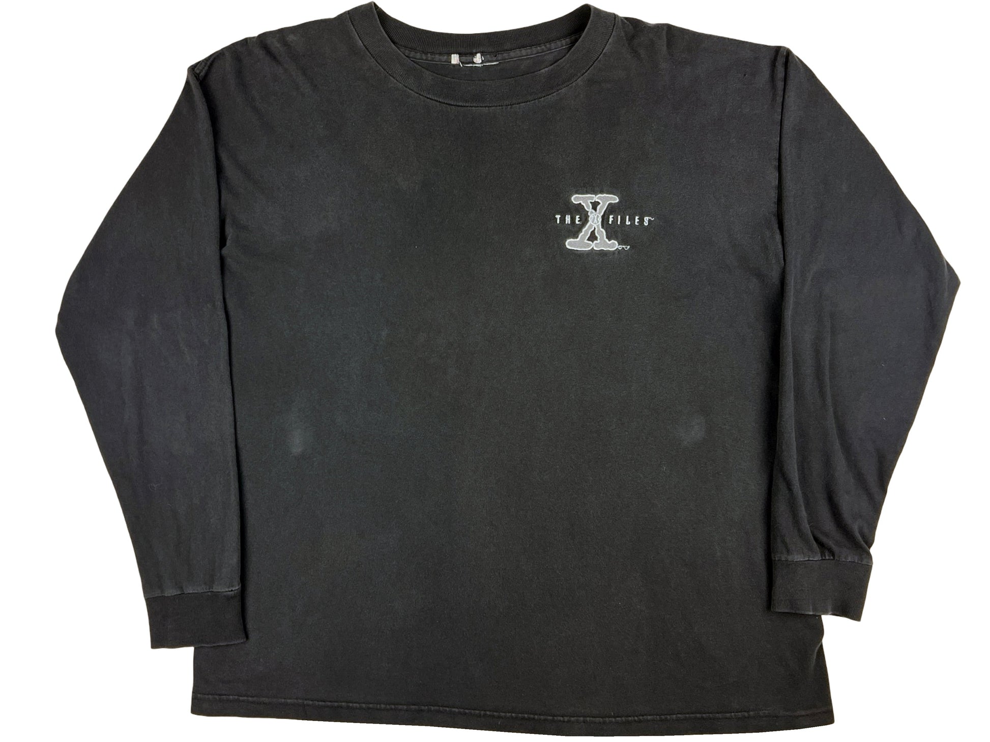 Vintage The X-Files Embroidered Black L/S Shirt 90s Sci-Fi Horror Science Fiction TV Show