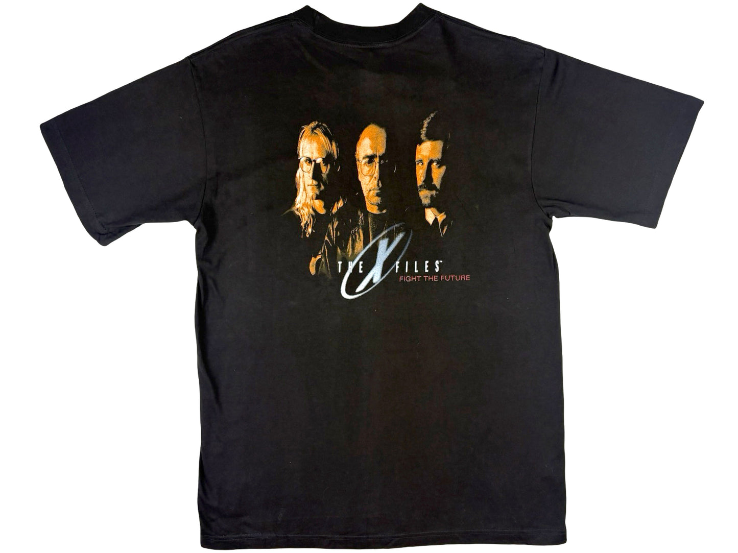 Vintage The X-Files 'Fight The Future' Lone Gunmen Black T-Shirt 90s Sci-Fi Movie TV Show Science Fiction Deadstock