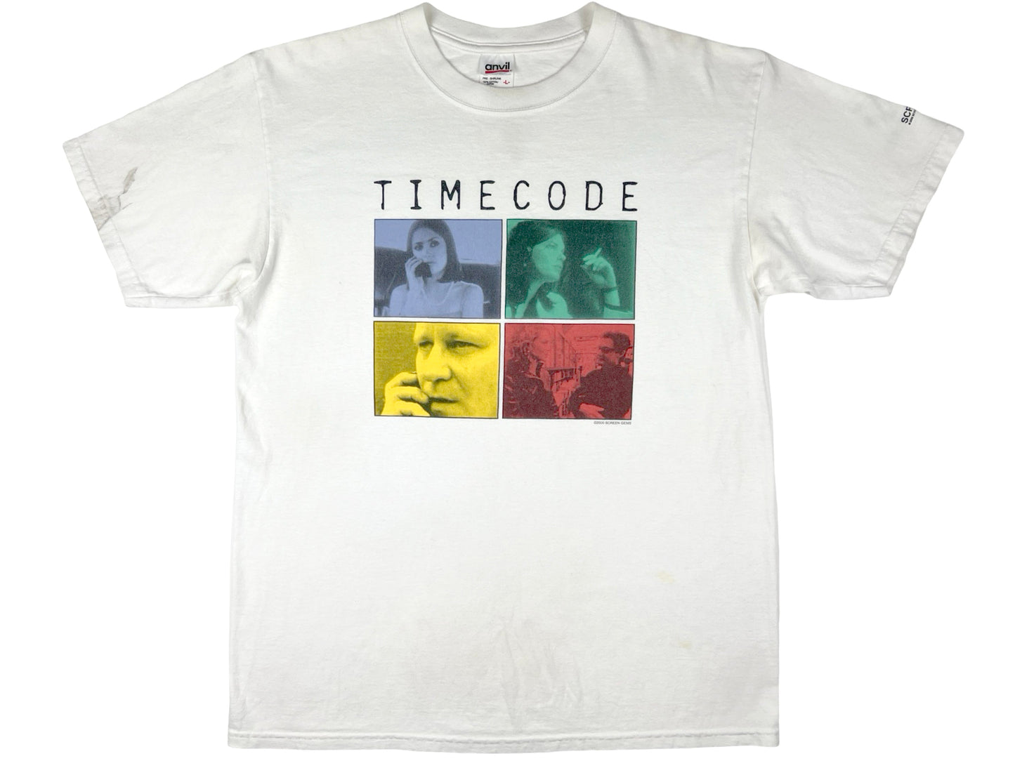 Vintage Time Code Movie White T-Shirt Selma Blair Salma Hayek y2k Film