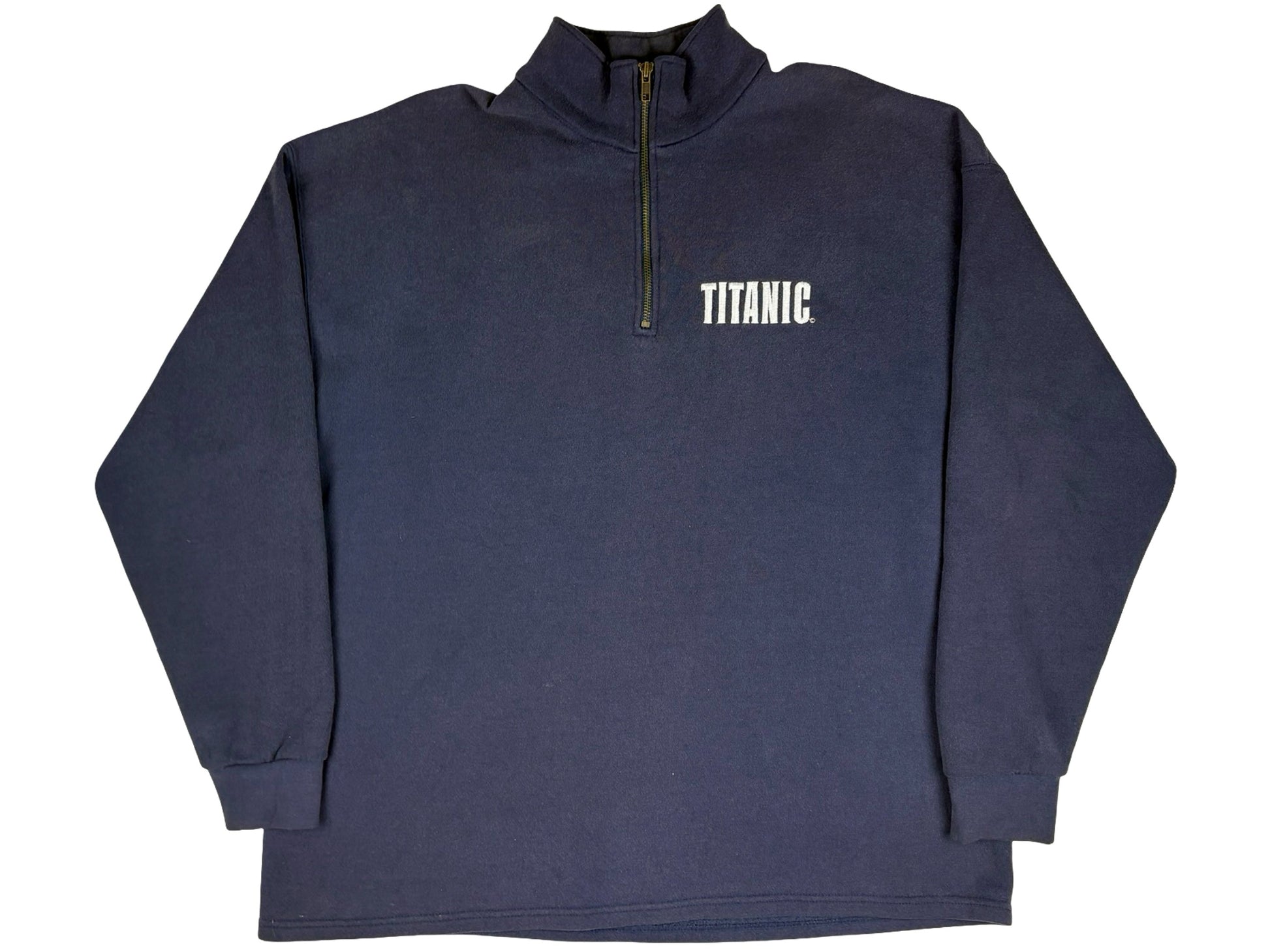 Vintage Titanic Movie Quarter Zip Blue Sweatshirt 90s Leonardo Dicaprio