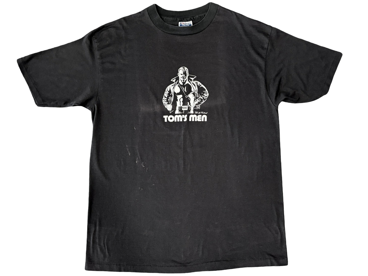 Vintage Tom Of Finland Tom's Men Black T-Shirt 80s 00s Gay BDSM Art Homo 