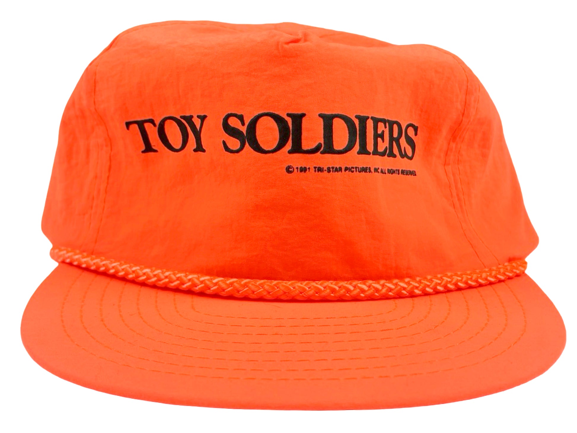 Vintage Toy Soldiers Movie Hat Neon Orange 90s Action 