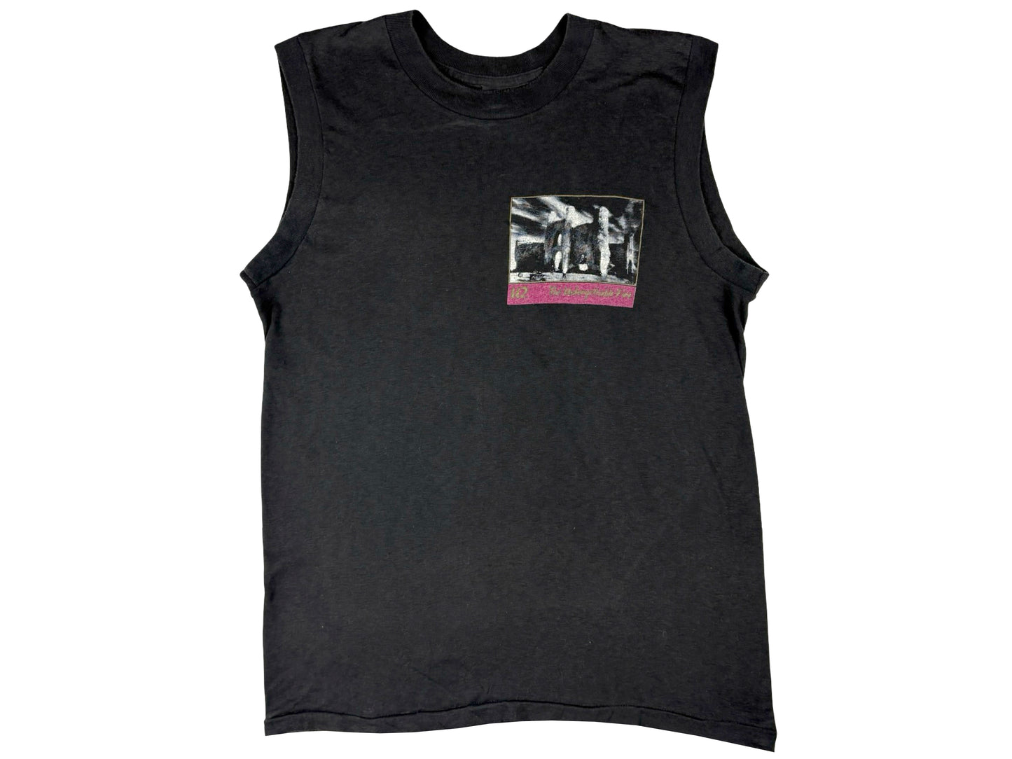 Vintage U2 'The Unforgettable Fire' Tour Black Sleeveless T-Shirt 80s