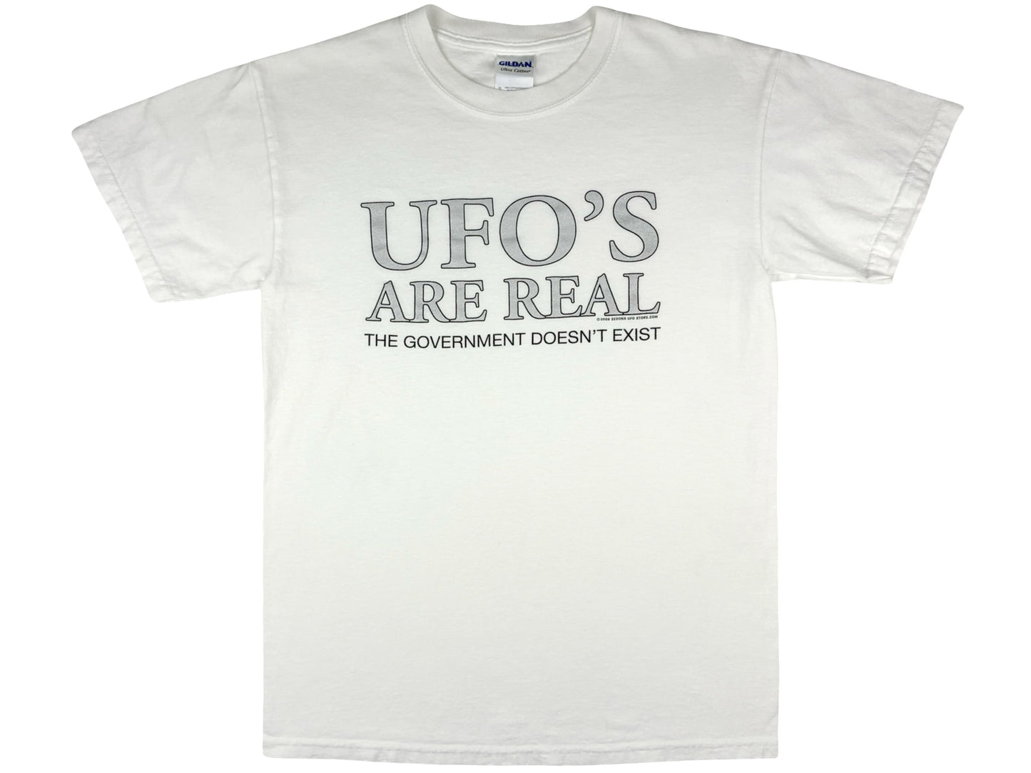 Vintage UFO's Are Real The Government Doesn't Exist White T-Shirt y2k alien humor