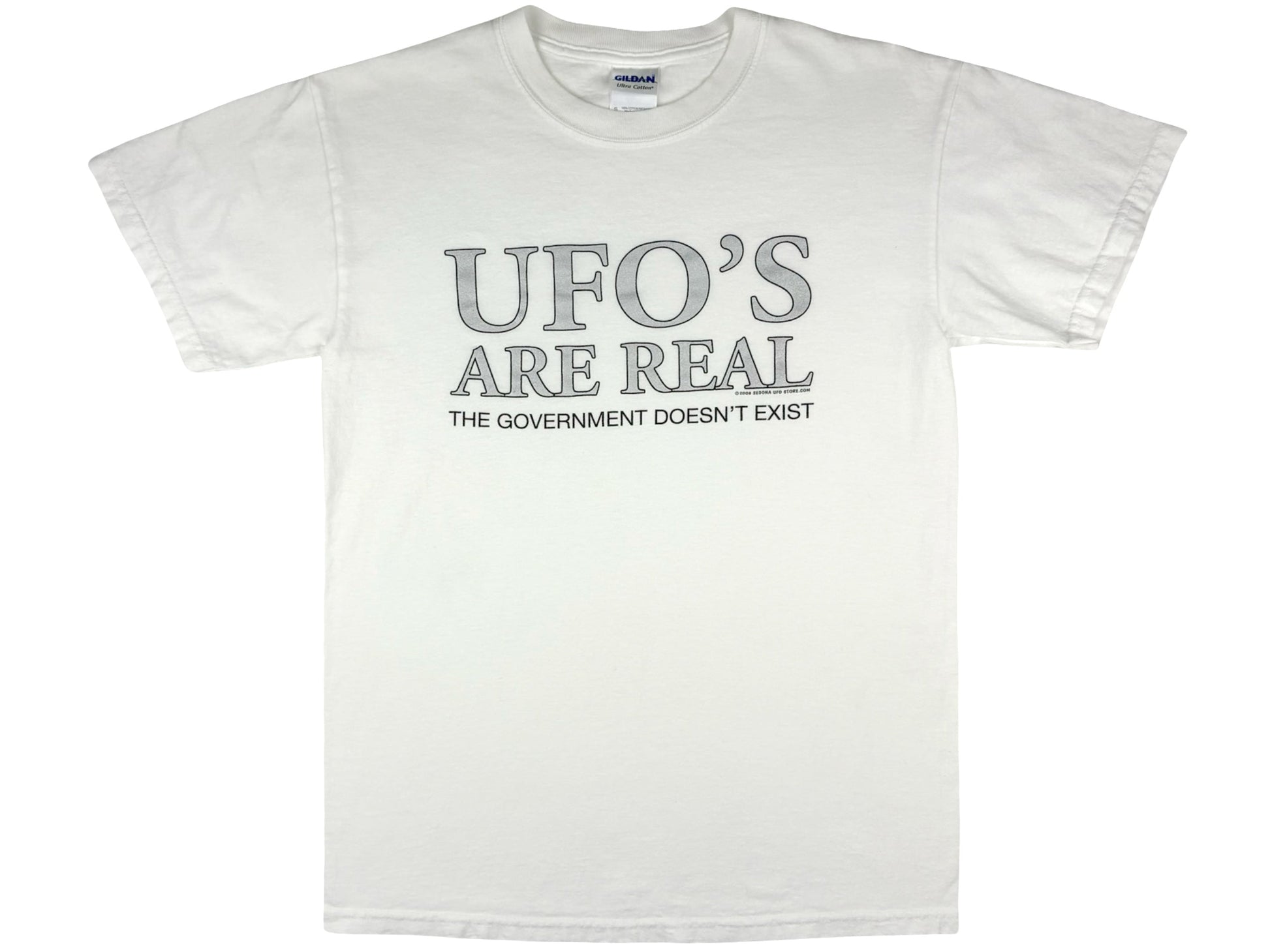Vintage UFO's Are Real The Government Doesn't Exist White T-Shirt y2k alien humor