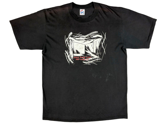 Vintage Venice Art Walk 1989 Laddie John Dill Black T-Shirt California 80s Los Angeles Artist Marina Market Place