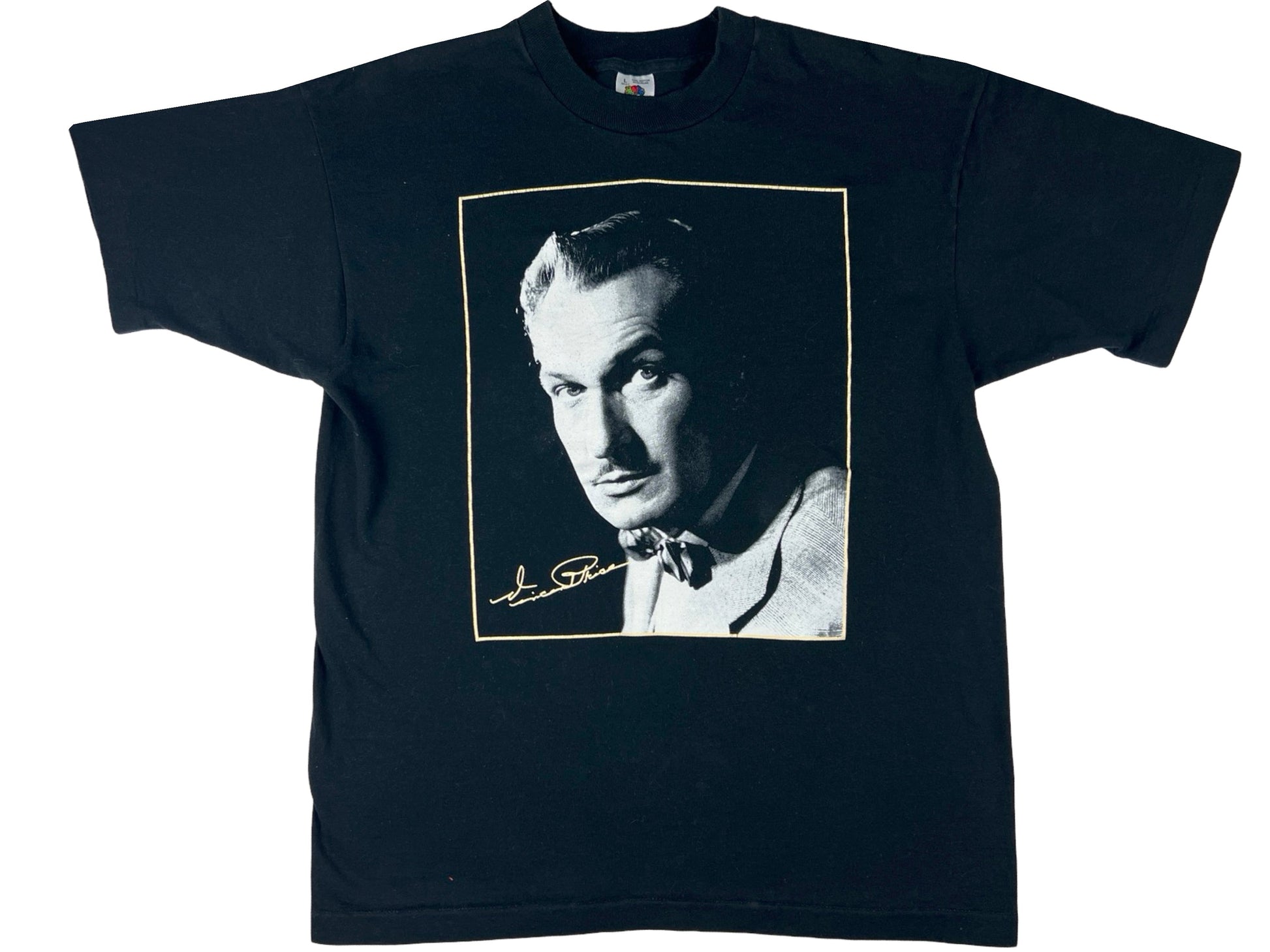 Vintage Vincent Price Films Black T-Shirt Horror Dracula Vampire 90s