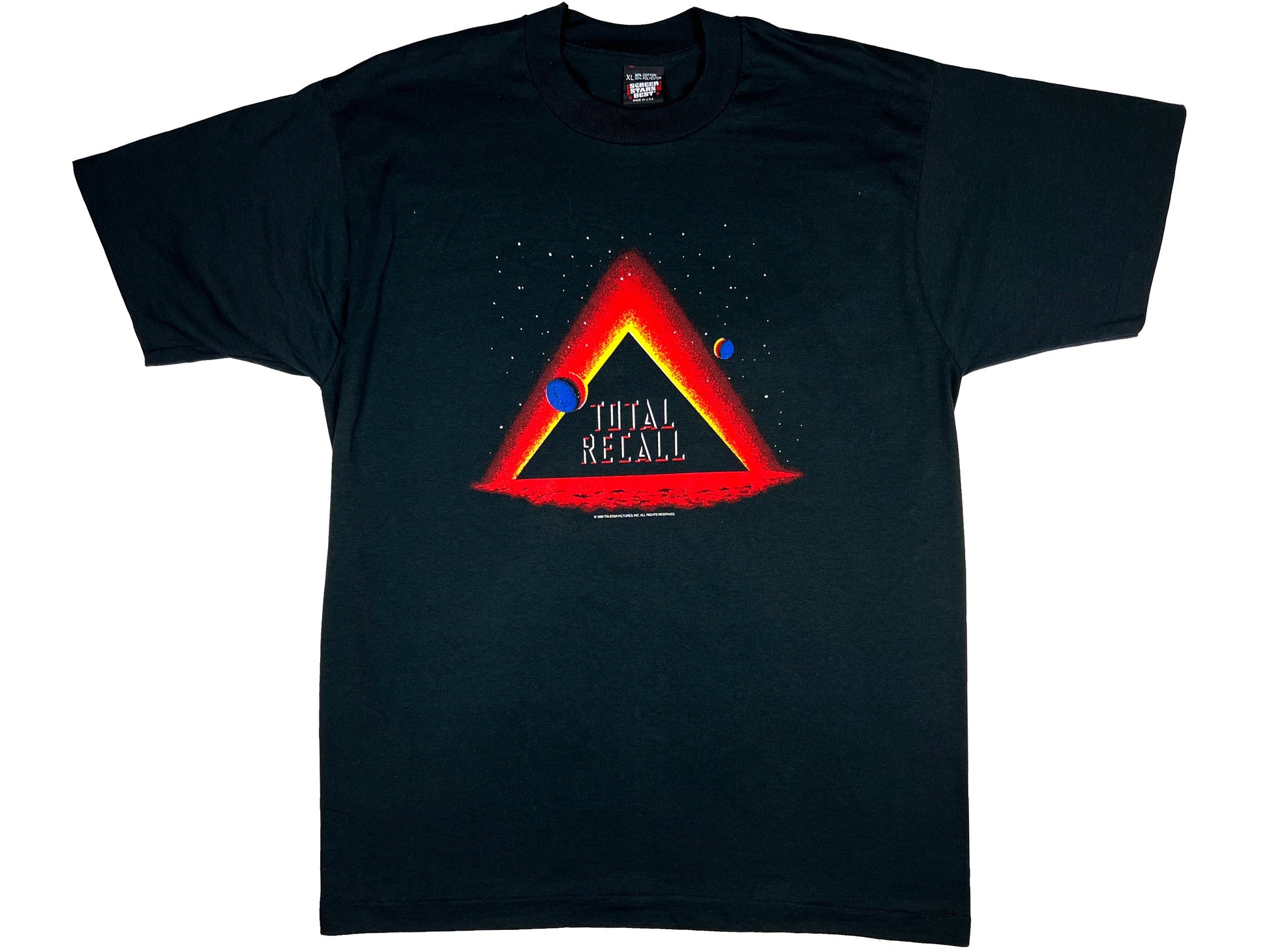 Vintage Total Recall Movie Black T-Shirt 90s Sci-Fi Science Fiction Philip K Dick arnold schwarzenegger