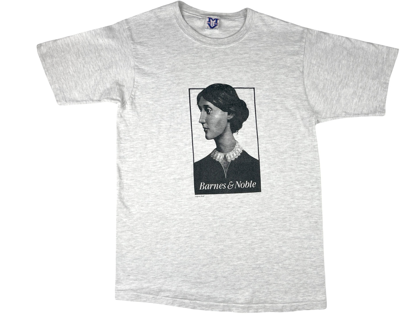 Vintage Virginia Woolf Barnes & Noble Grey T-Shirt 90s Author Writer Book Store 