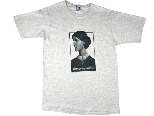 Vintage Virginia Woolf Barnes & Noble Grey T-Shirt 90s Author Writer Book Store 