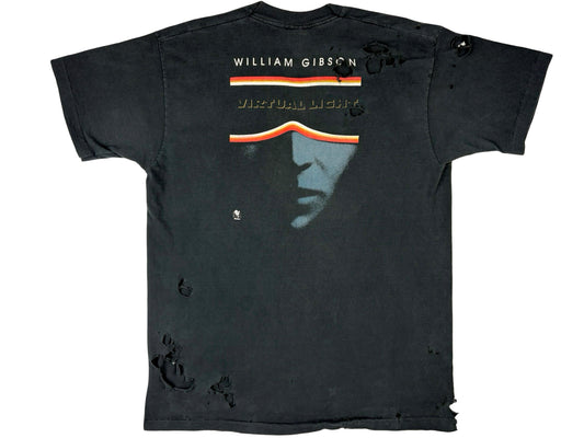 Vintage Virtual Light William Gibson Book Thrashed T-Shirt Cyber Punk Cyberpunk author 90s 80s Sci-Fi Science Fiction