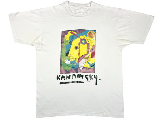 Vintage Wassily Kandinsky 'Yellow Red Blue' White T-Shirt 80s 90s Fine Art Artist