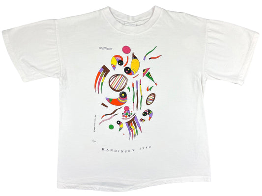 Vintage Wassily Kandisnky Art White T-Shirt 80s 90s