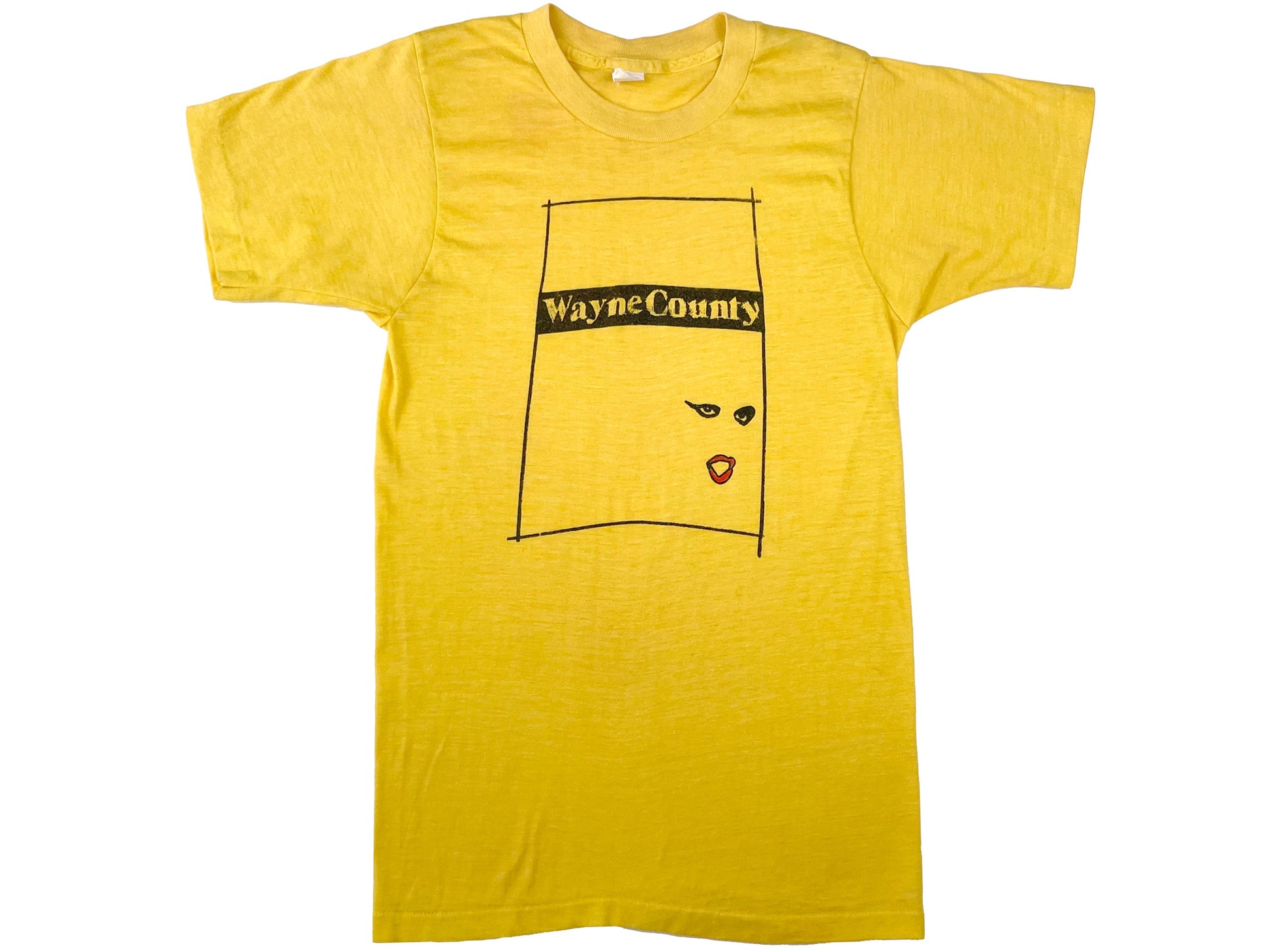 Vintage Vinatge Wayne County Yellow T-Shirt NYC New York Dolls Rock & Roll 