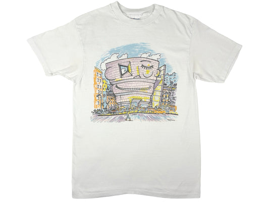 Vintage Whitney Museum Red Grrooms White T-Shirt NYC New York City Cartoon Cartoonist Artist