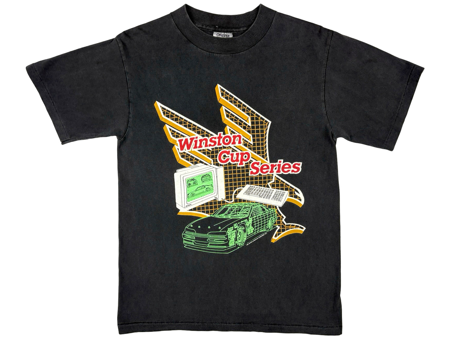 Vintage Winston Cup Series Internet Black T-Shirt 80s 90s Compute graphic Nascar Car Race Racing Auto