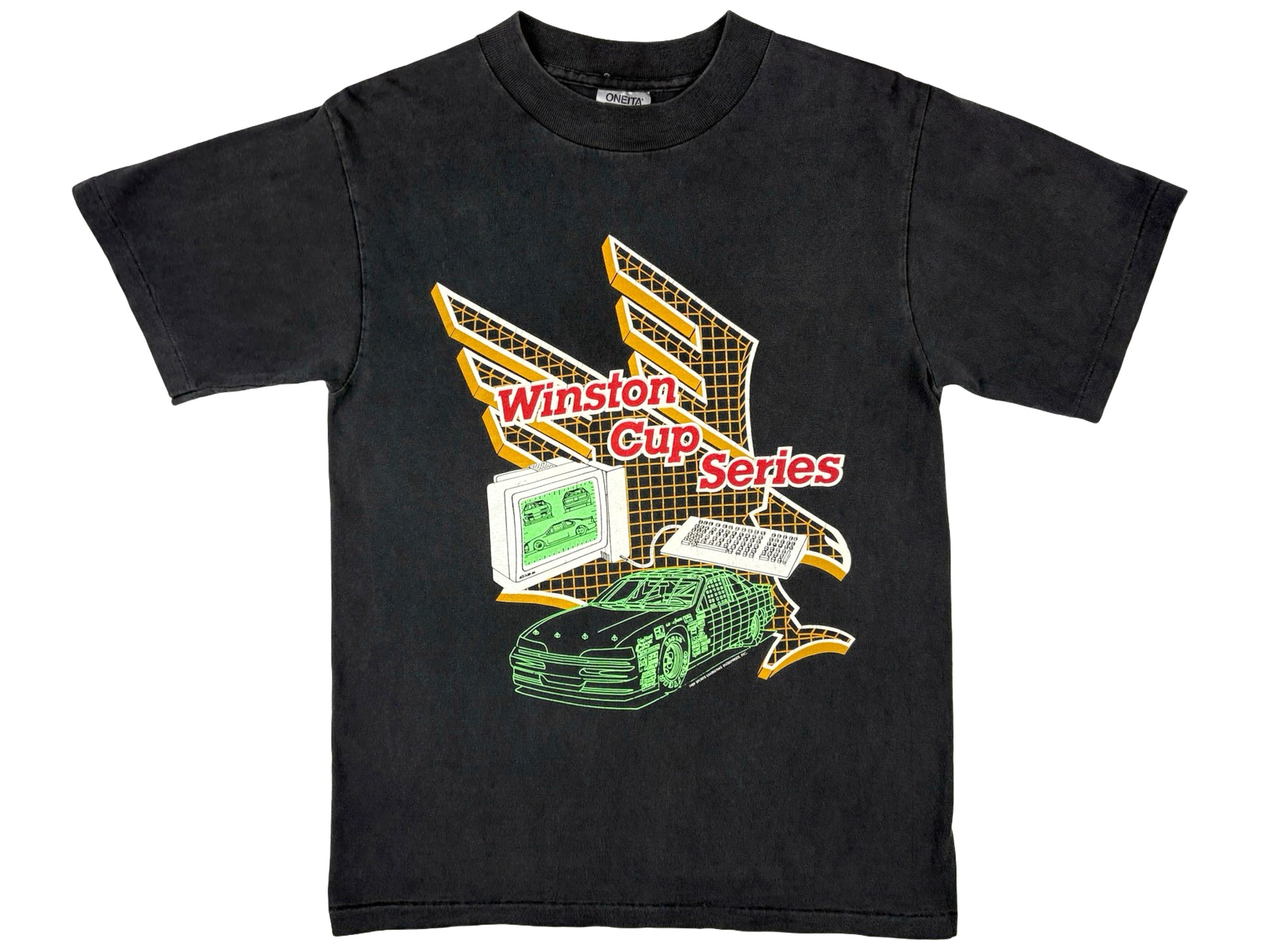 Vintage Winston Cup Series Internet Black T-Shirt 80s 90s Compute graphic Nascar Car Race Racing Auto