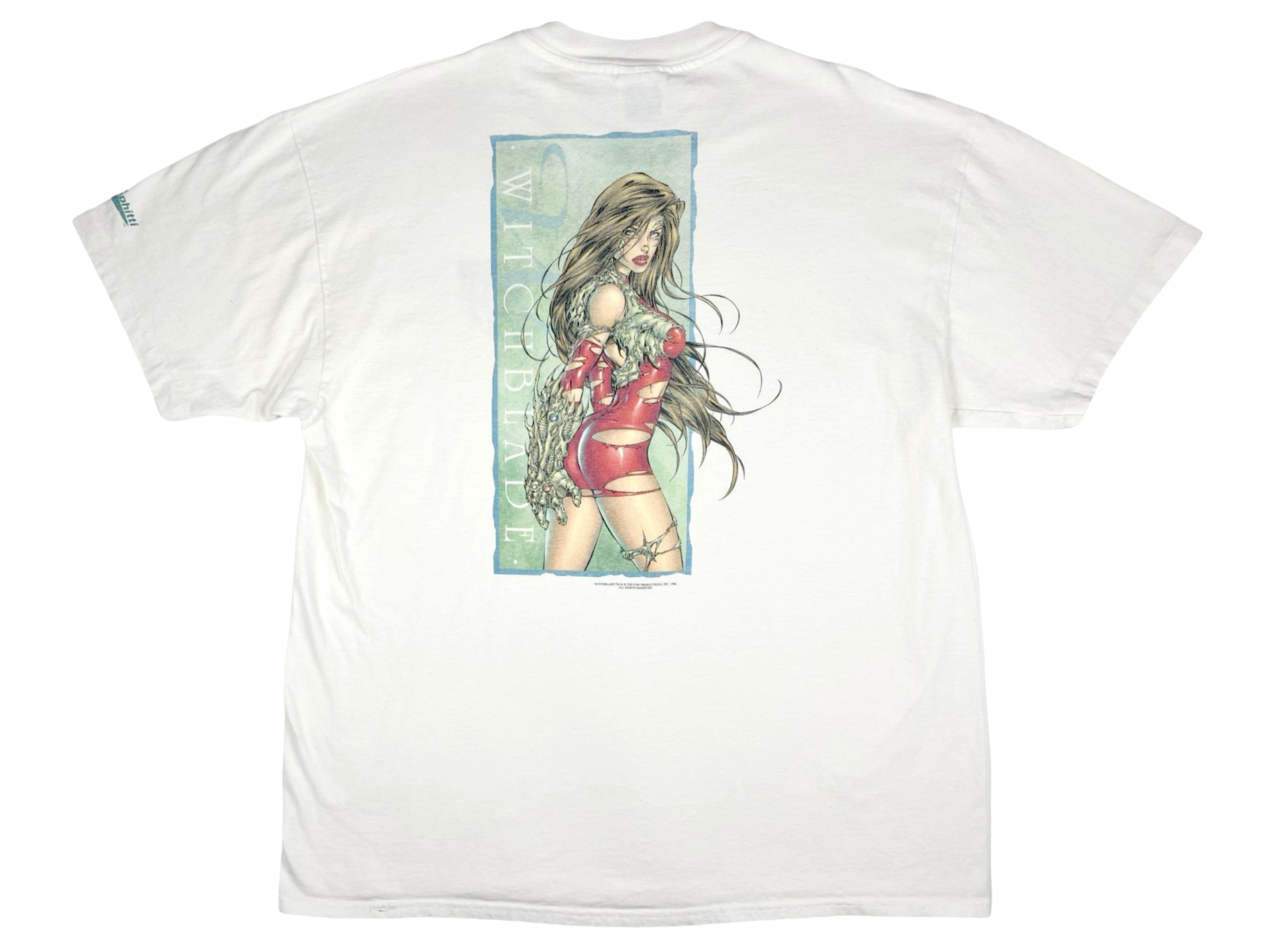 Vintage Witchblade Top Cow Comics White T-Shirt Comic Book 90s y2k Witch Blade
