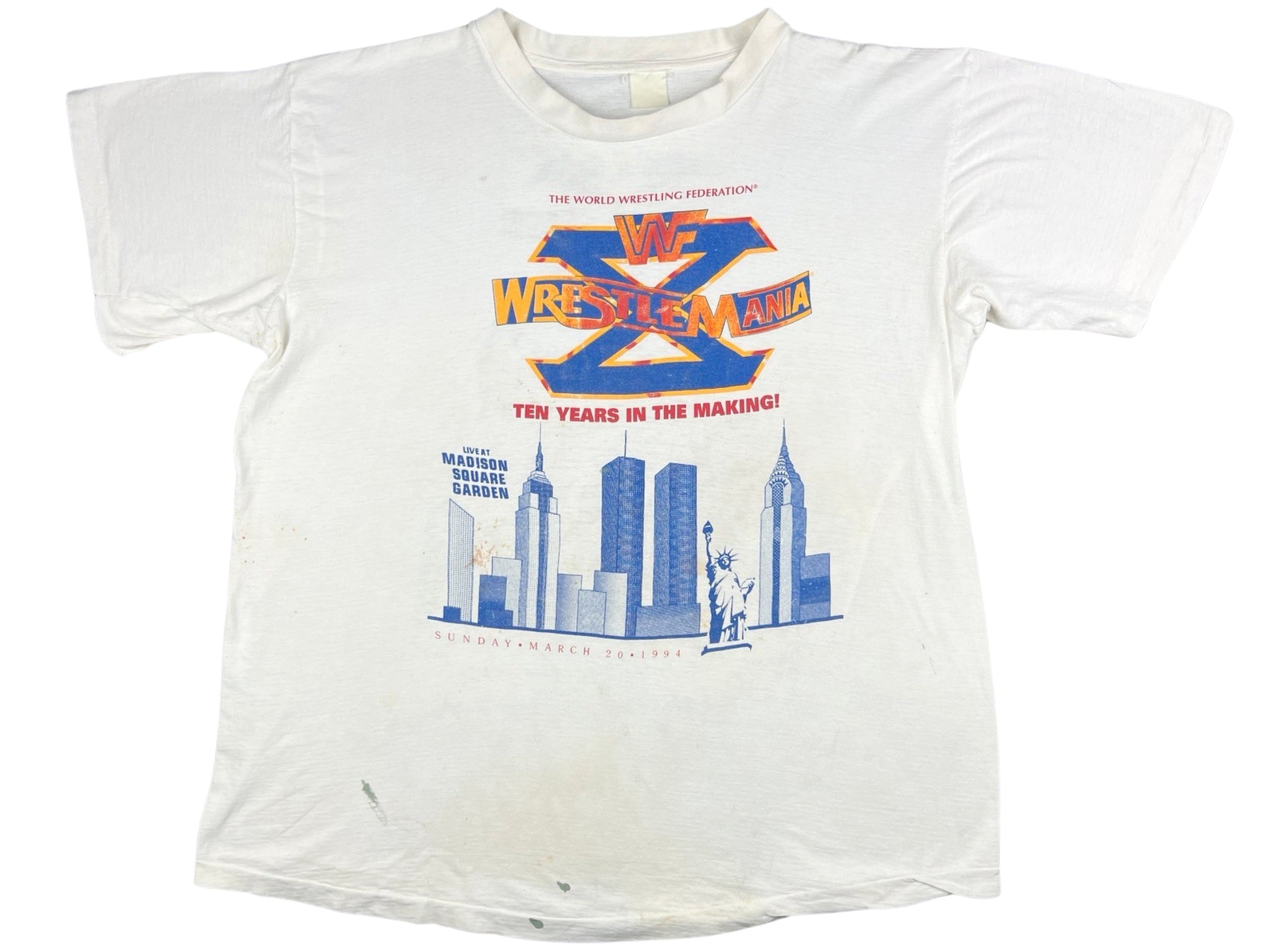 Vintage Wrestlemania X NYC T-Shirt WWF WWE 90s New York City 80s