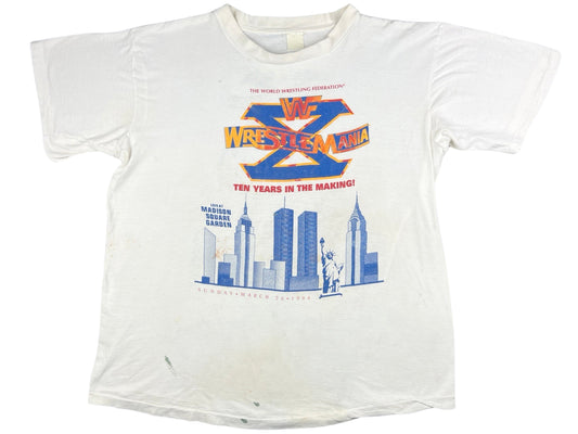 Vintage Wrestlemania X NYC T-Shirt WWF WWE 90s New York City 80s