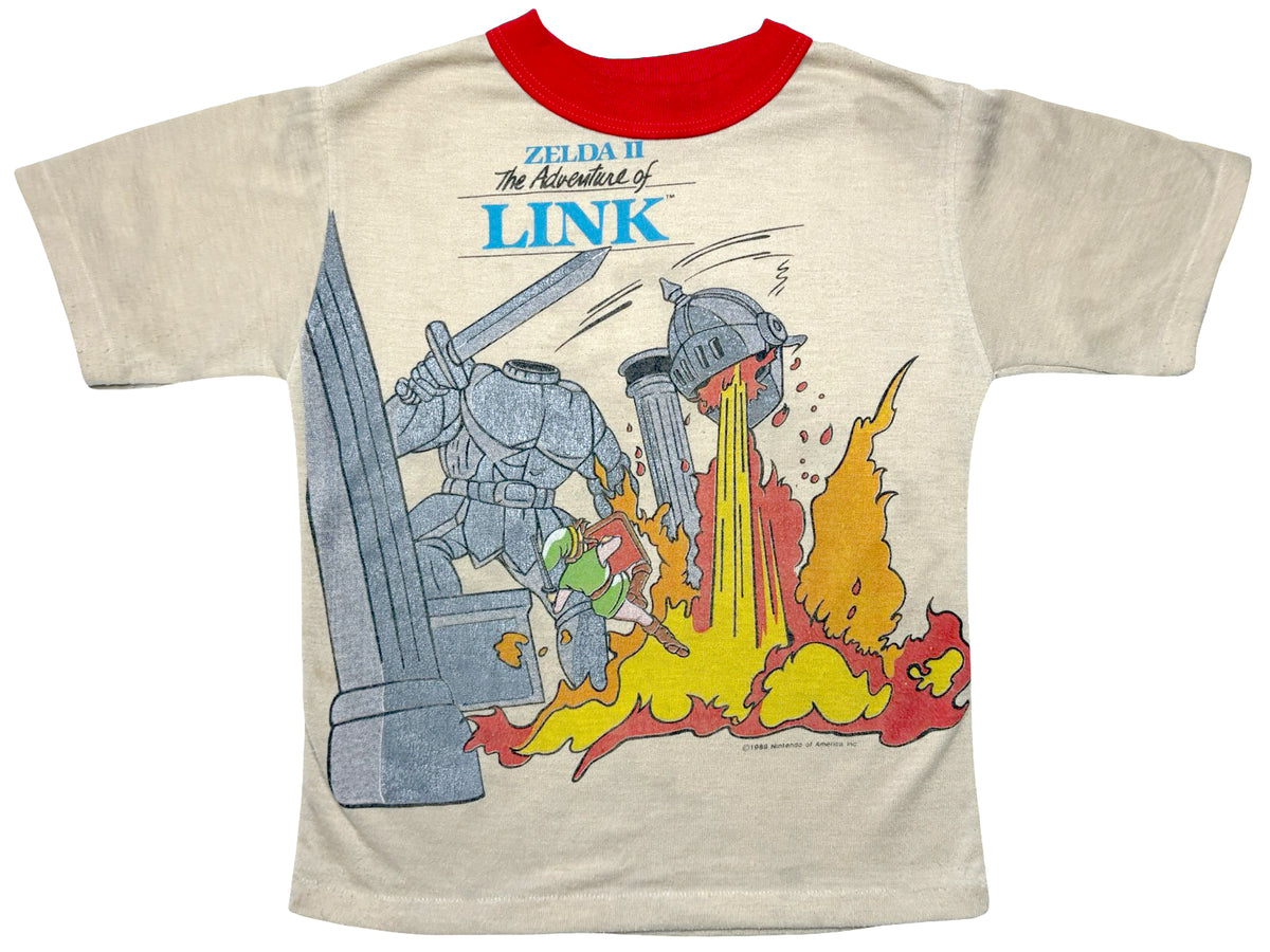 Vintage Zelda Adventures of Link Nintendo Kids T-Shirt 80s NES Video Game 