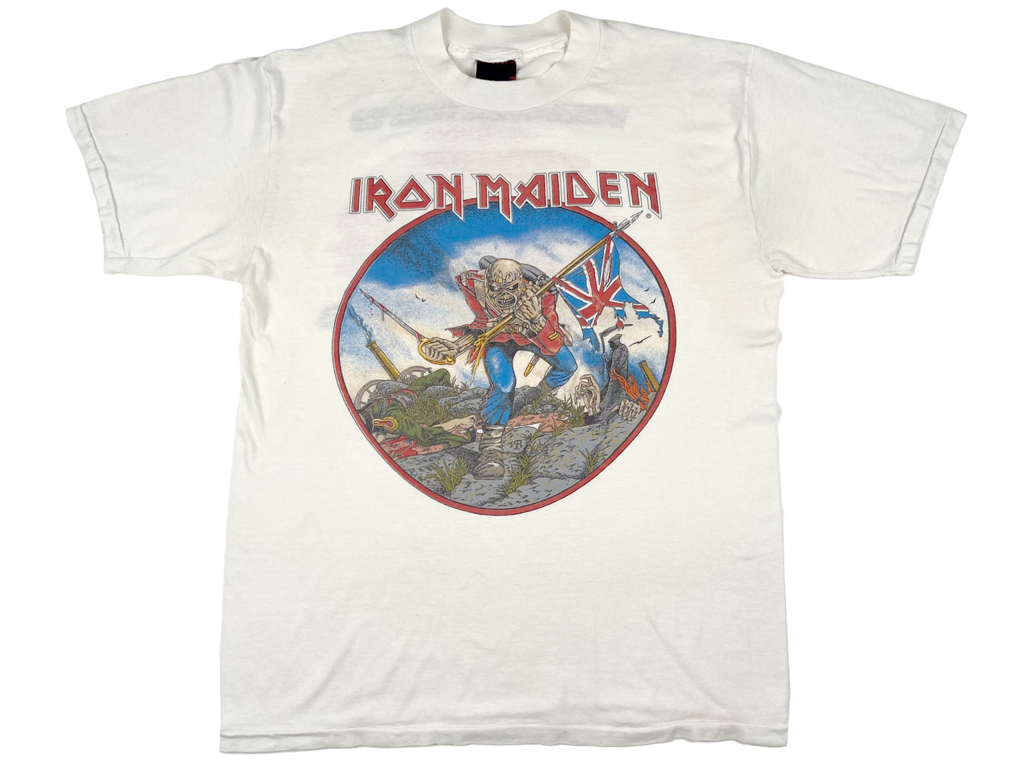 Vintage Iron Maiden World Piece Tour 1983 White T-Shirt 80s Heavy Metal