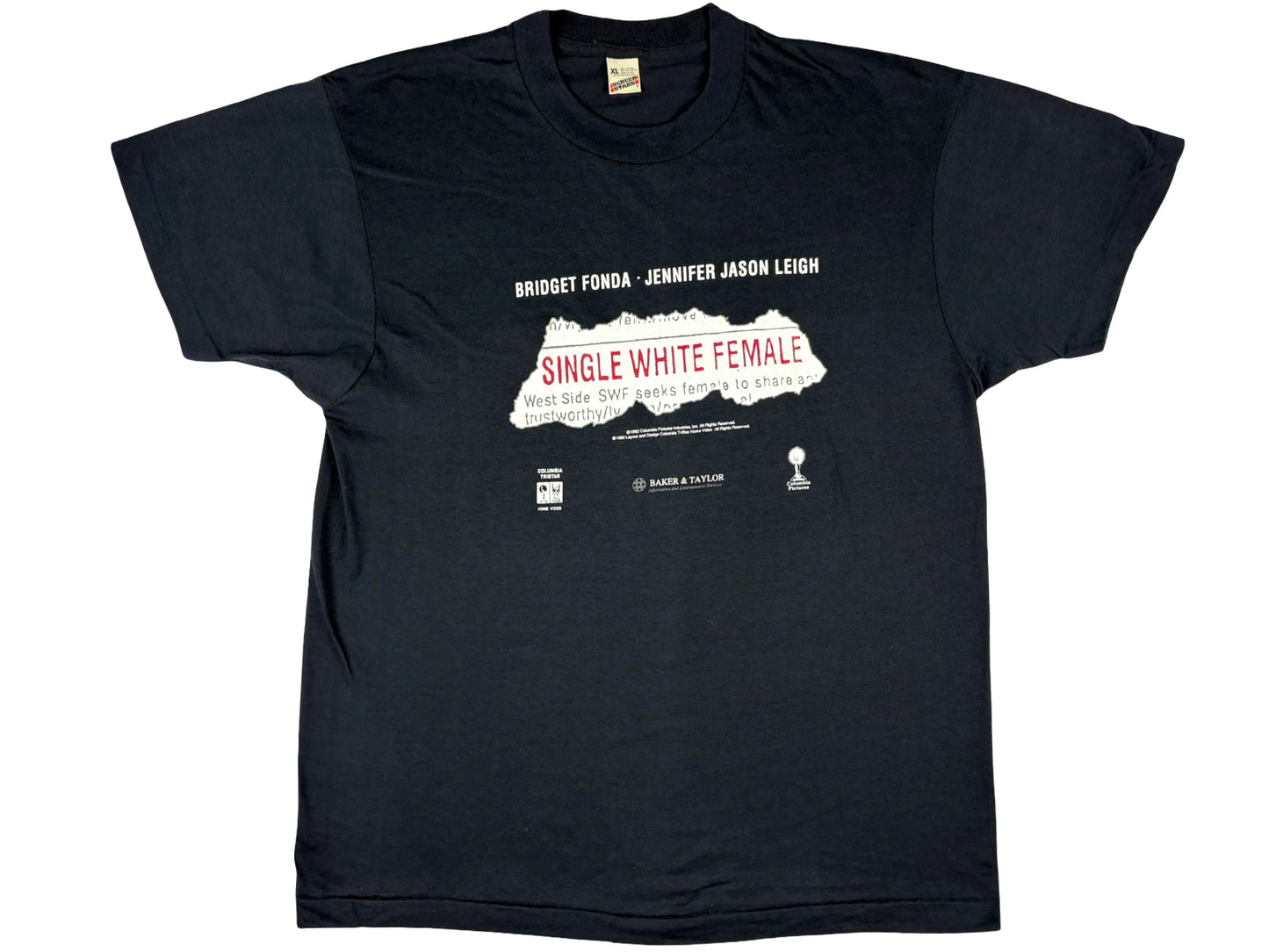Vintage Single White Female Movie Black T-Shirt 90s 1994 SWF
