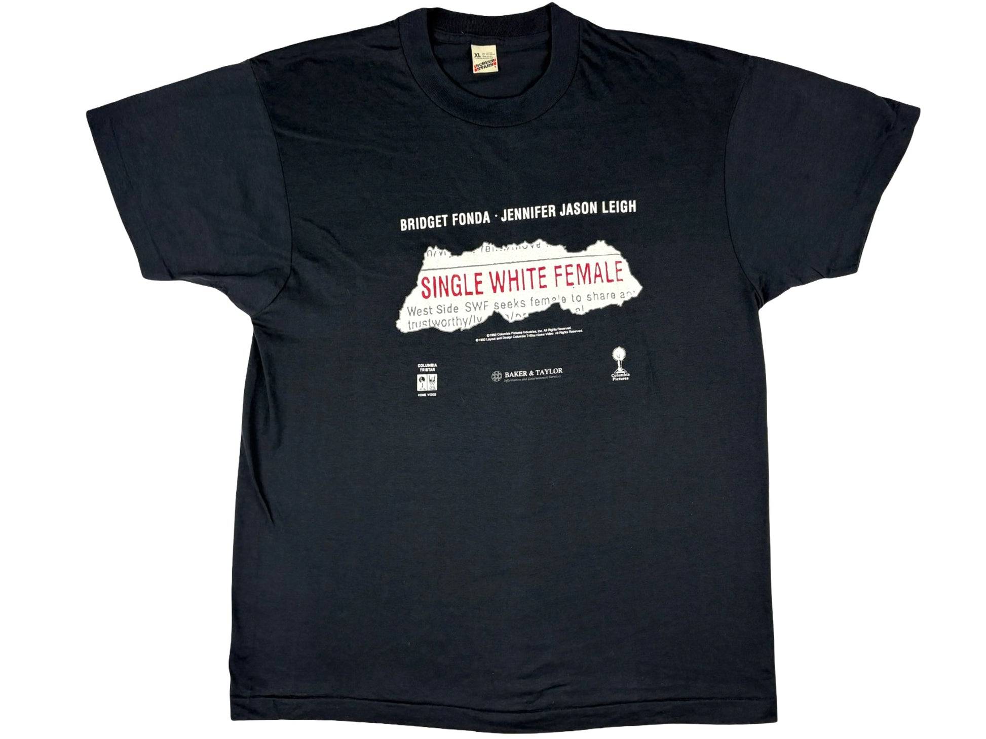 Vintage Single White Female Movie Black T-Shirt 90s 1994 SWF