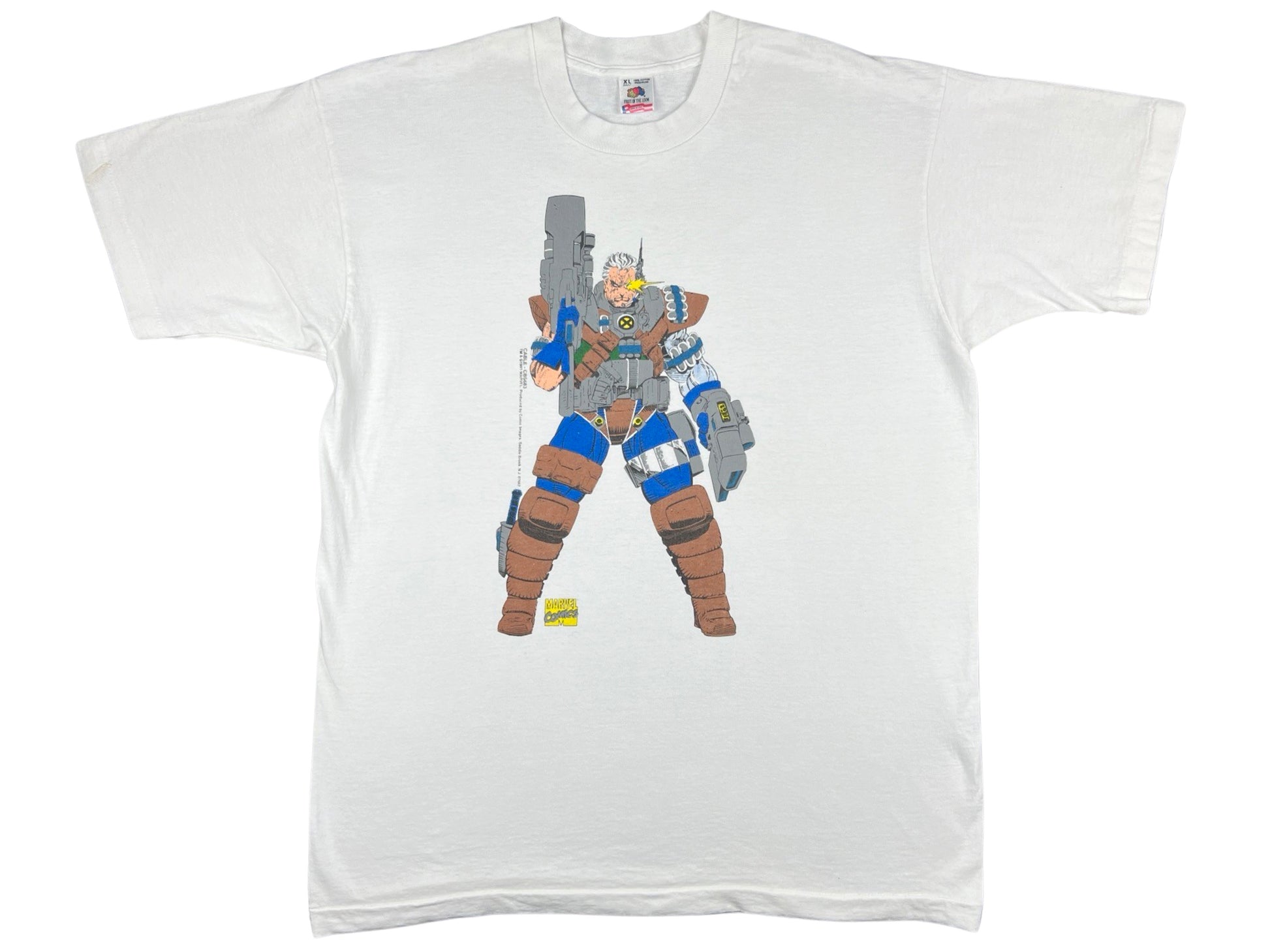 Vintage Cable Marvel Comics White T-Shirt 90s X-Force