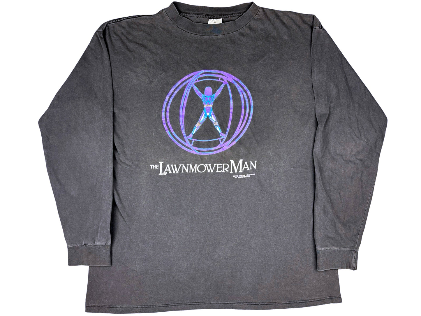 Vintage The Lawnmower Man Movie Black L/S Shirt 90s