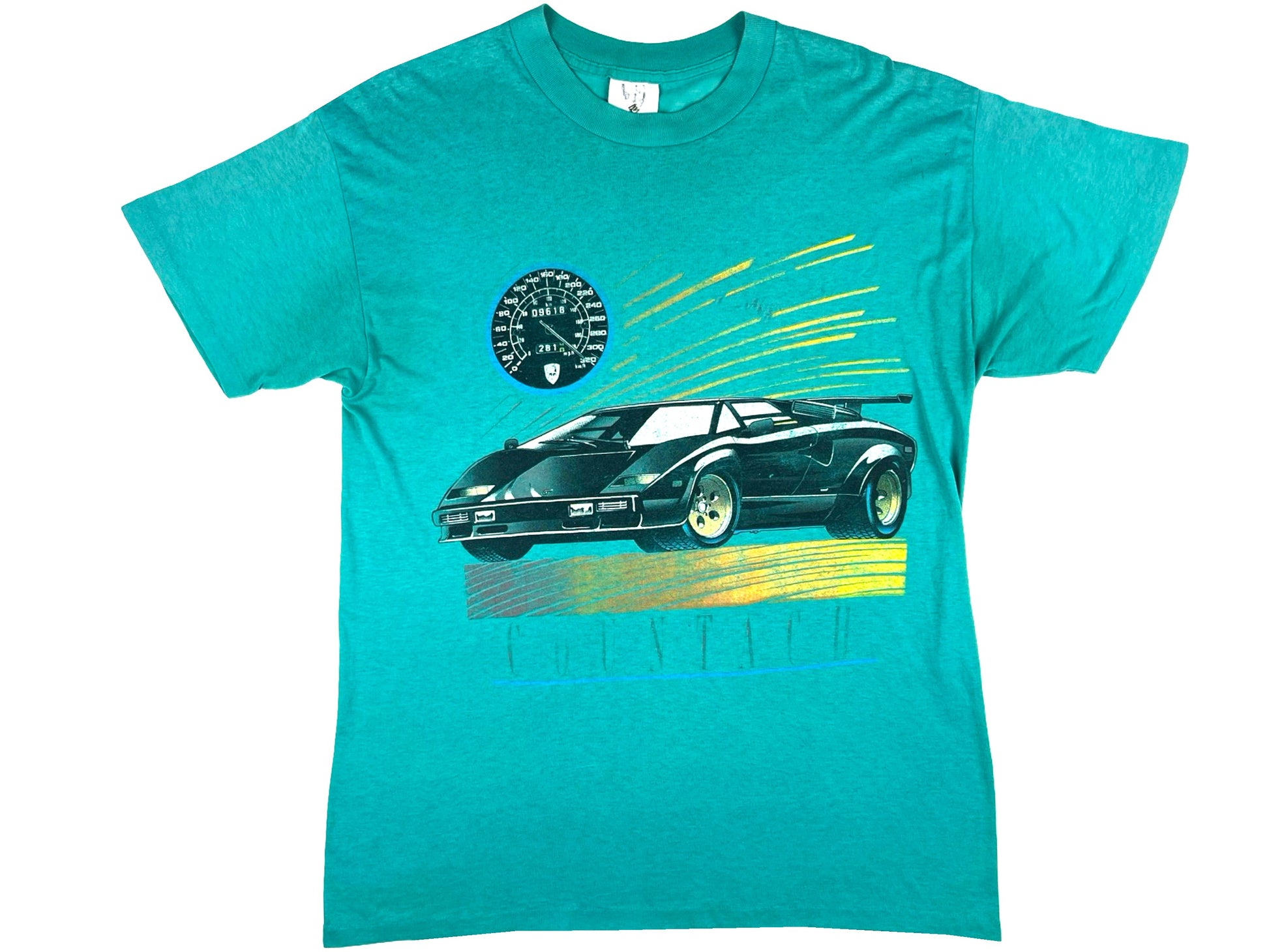 Vintage Lamborghini Countach Turquoise T-Shirt