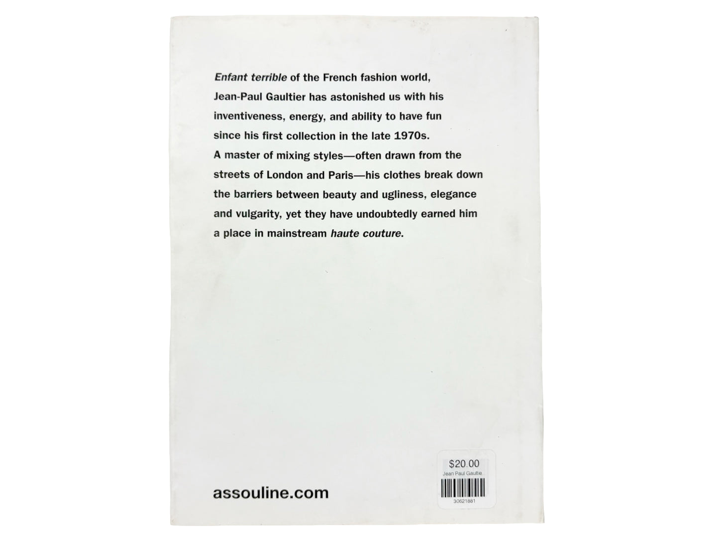 Jean Paul Gaultier Book
