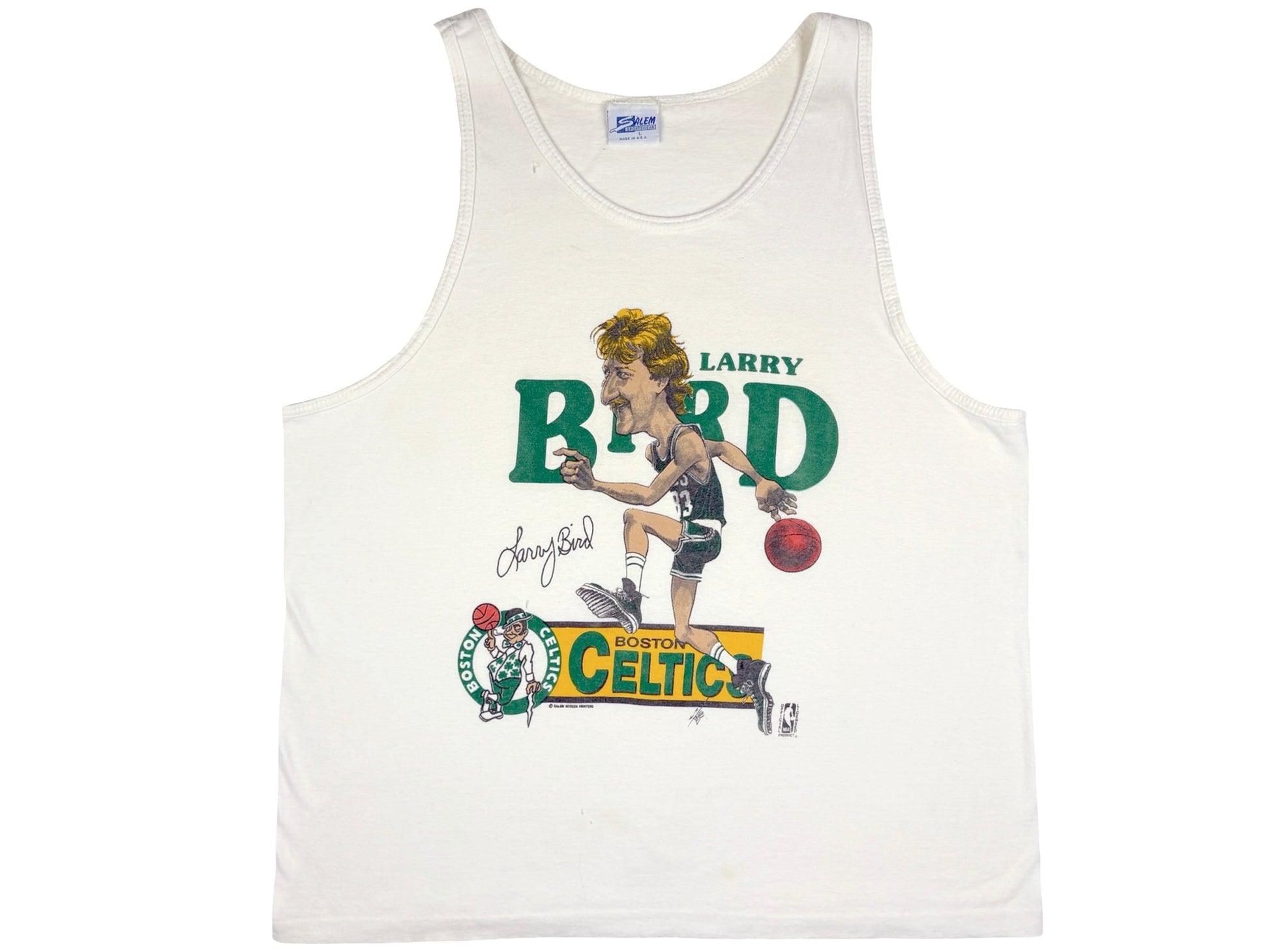 Vintage Boston Celtics Larry Bird Caricature Salem Tank Top