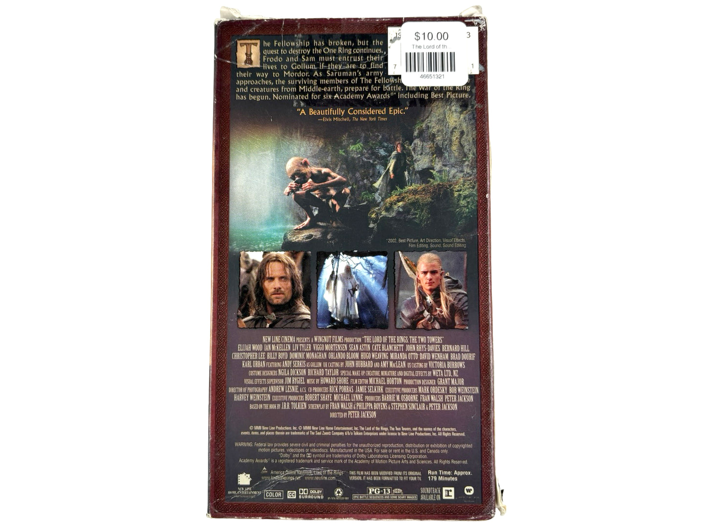 The Lord of the Rings 'Two Towers' VHS