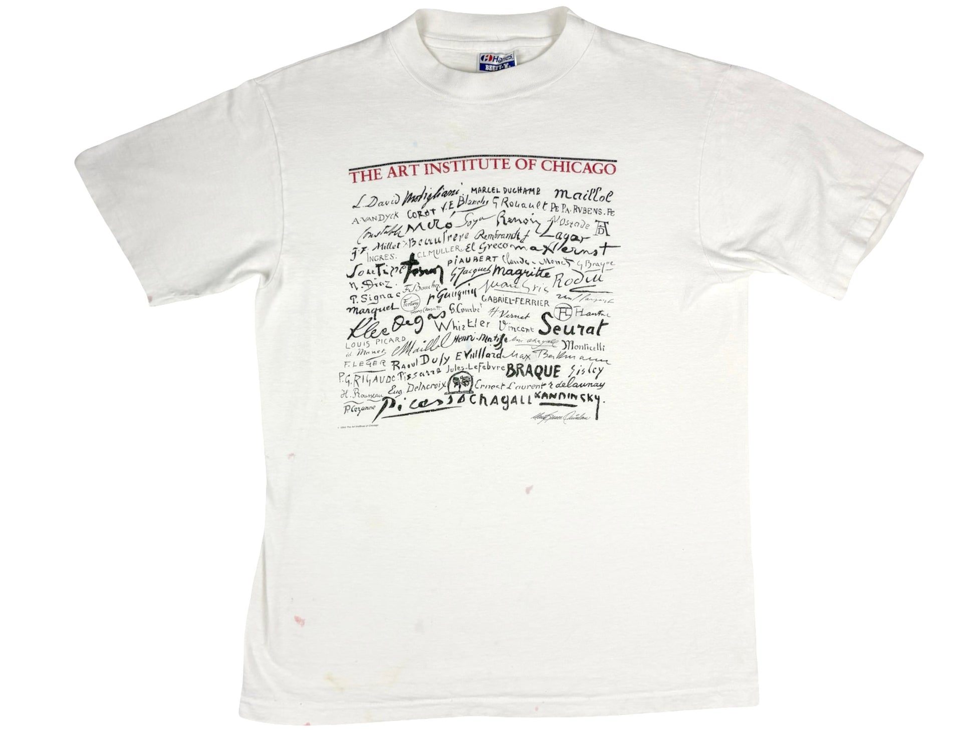 Vintage The Art Institute of Chicago Artist Signatures T-Shirt