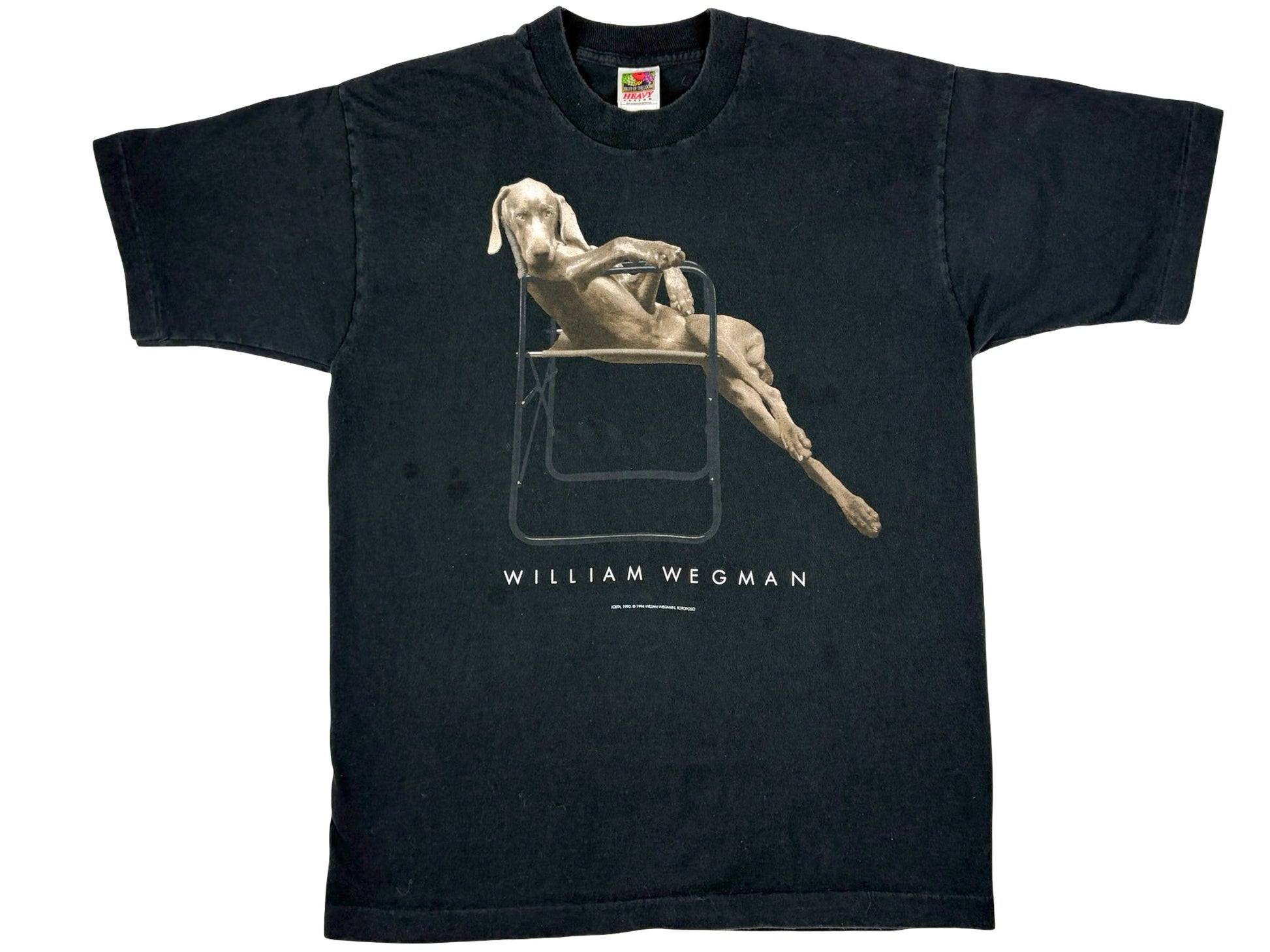 William Wegman 'Lolita' Black T-Shirt 90s Photo Fotofolio Photography art artist dog Weimaraner