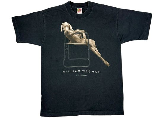 William Wegman 'Lolita' Black T-Shirt 90s Photo Fotofolio Photography art artist dog Weimaraner