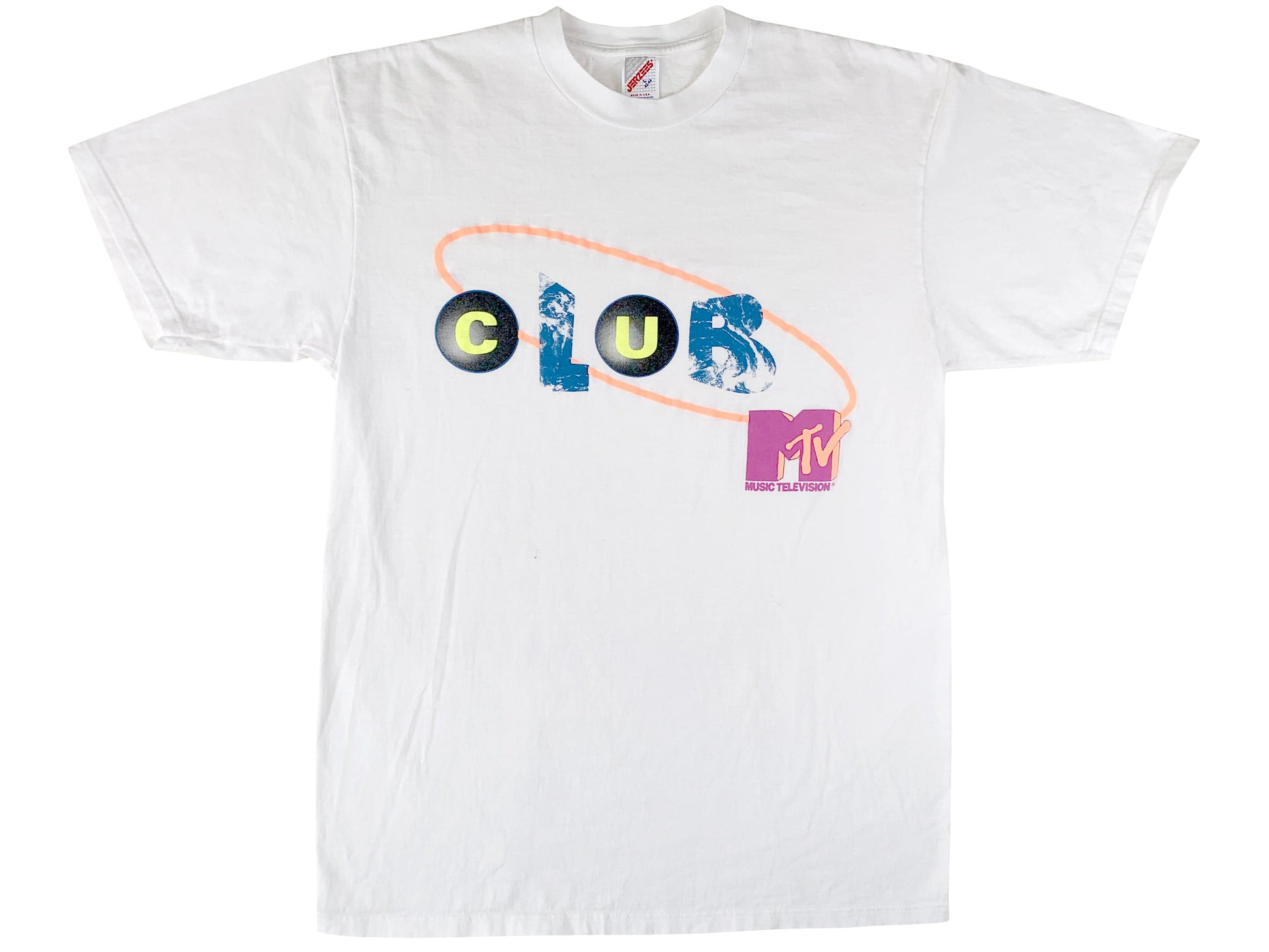 Vintage Club MTV White T-Shirt TV Show 80s 90s Dance Music