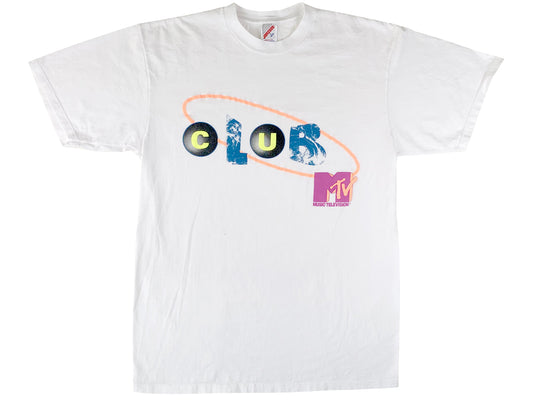 Vintage Club MTV White T-Shirt TV Show 80s 90s Dance Music