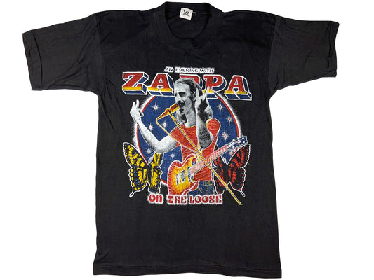 Vintage Frank Zappa 'Crush All Boxes' Parking Lot Black T-Shirt Band