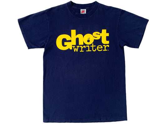 Vintage Ghost Writer x Nike Blue T-Shirt 80s 90s Comedy Movie 