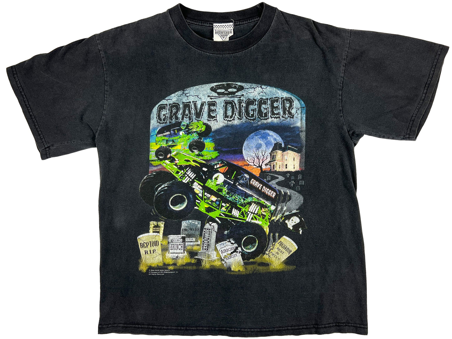 Vintage Grave Digger Monster Truck Black T-Shirt 90s y2k