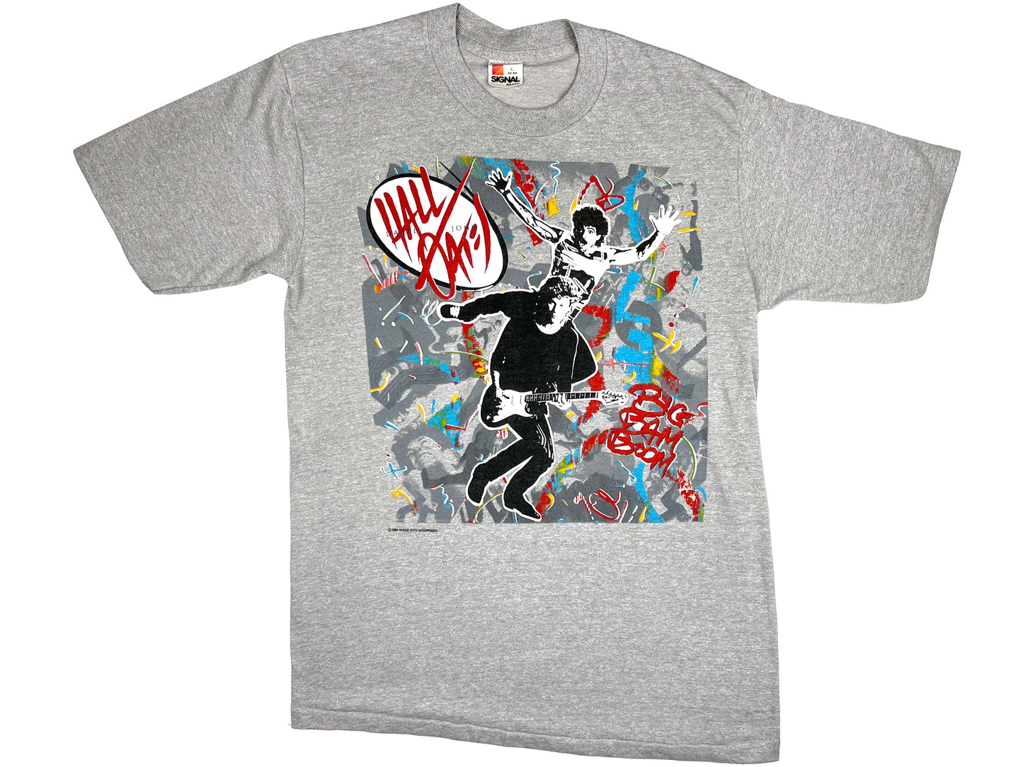 Vintage Hall & Oates 'Big Bam Boom' Grey T-Shirt 80s Rock band