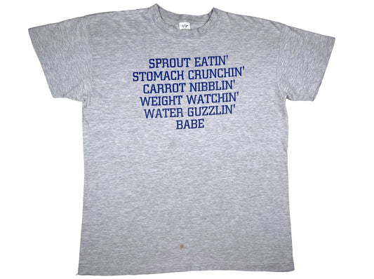 Vintage Health Babe T-Shirt Vegetarian Exercise vegan 80s 90s