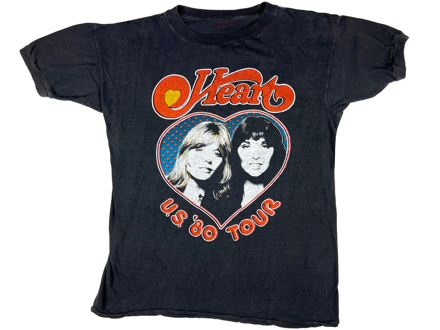 Vintage Heart 1980 US Tour Black T-Shirt