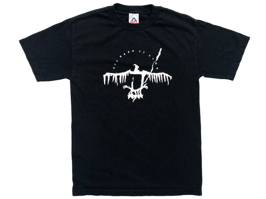 Vintage His Hero Is Gone Black T-Shirt Band Hardcore Crust Punk Metal 