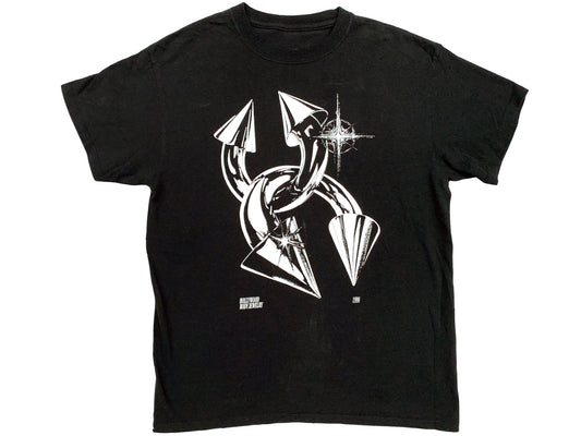 Vintage Hollywood Body Jewelry Black T-Shirt Silver Piercing 90s