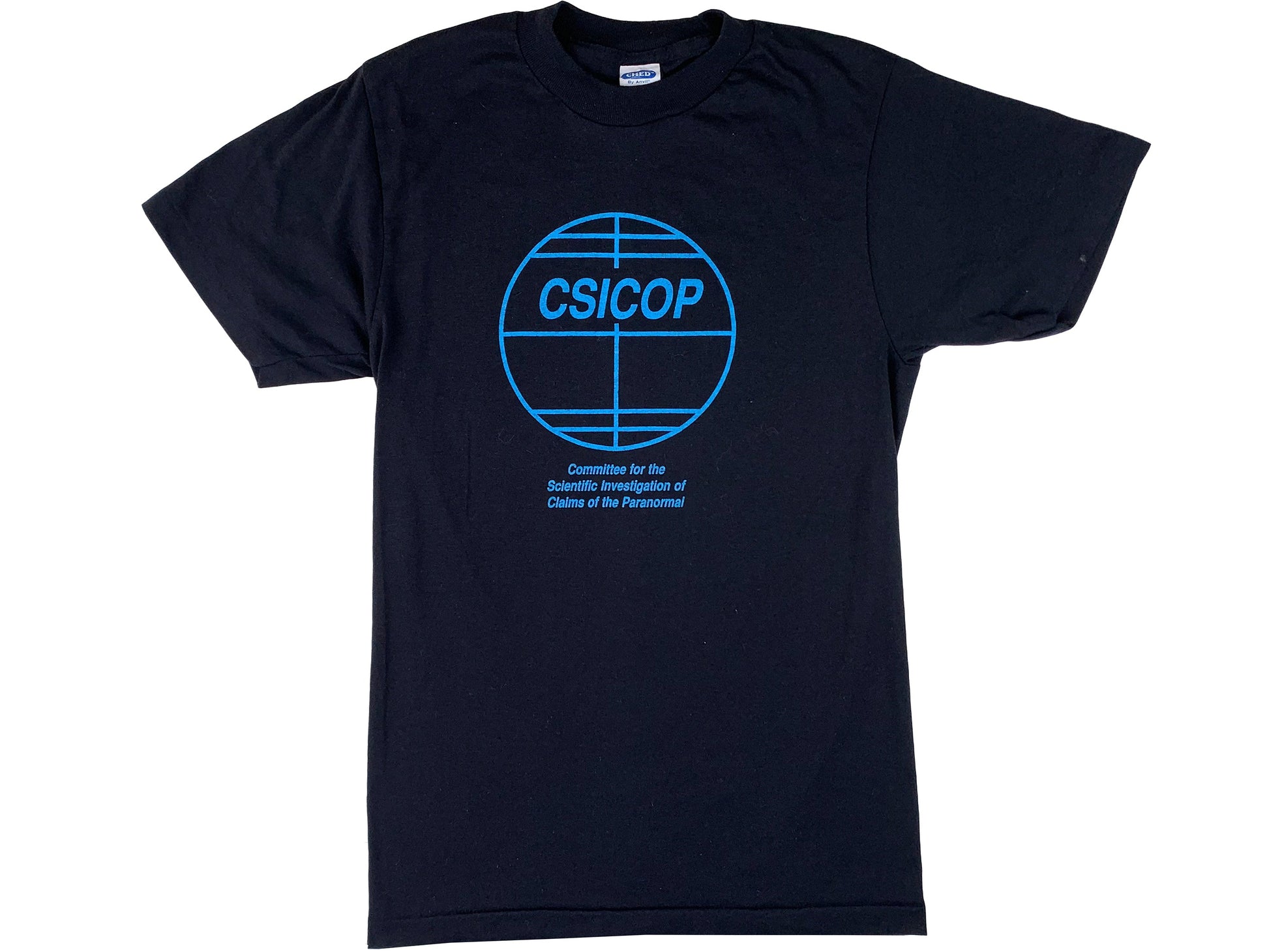Vintage CSICOP Black T-Shirt Committee for the Scientific Investigation of Claims of the Paranormal 