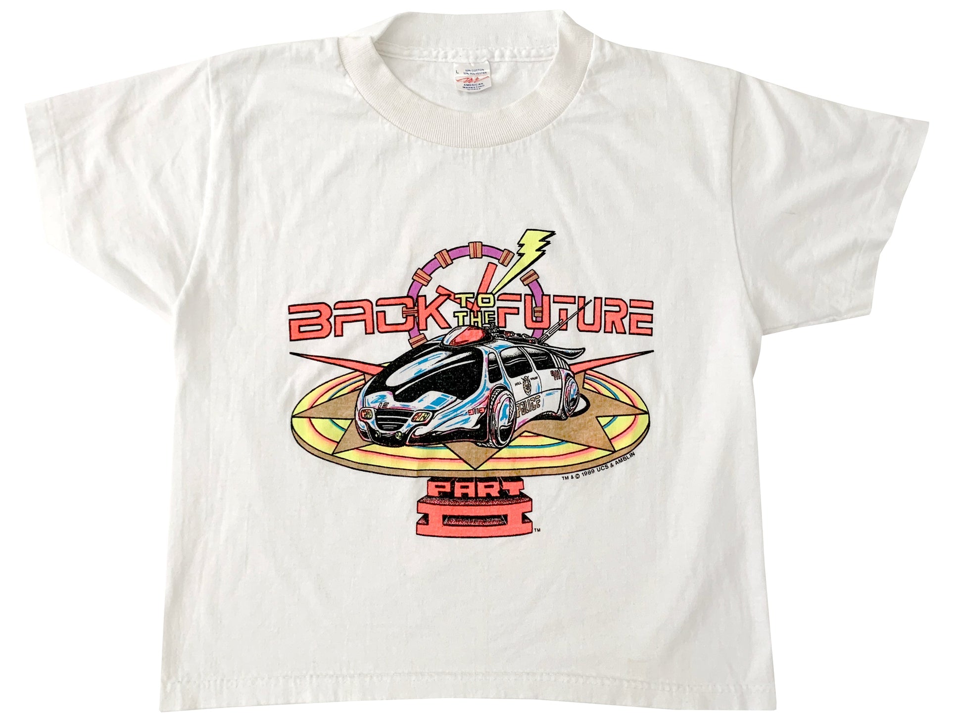 Vintage Back to the Future Part 2 Police Car T-Shirt Movie 80s 90s