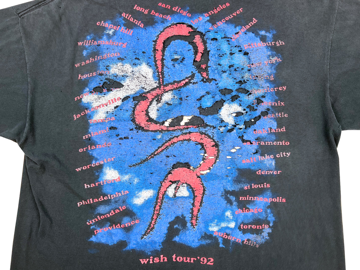 The Cure 'Wish' Tour 1992 Thrashed T-Shirt